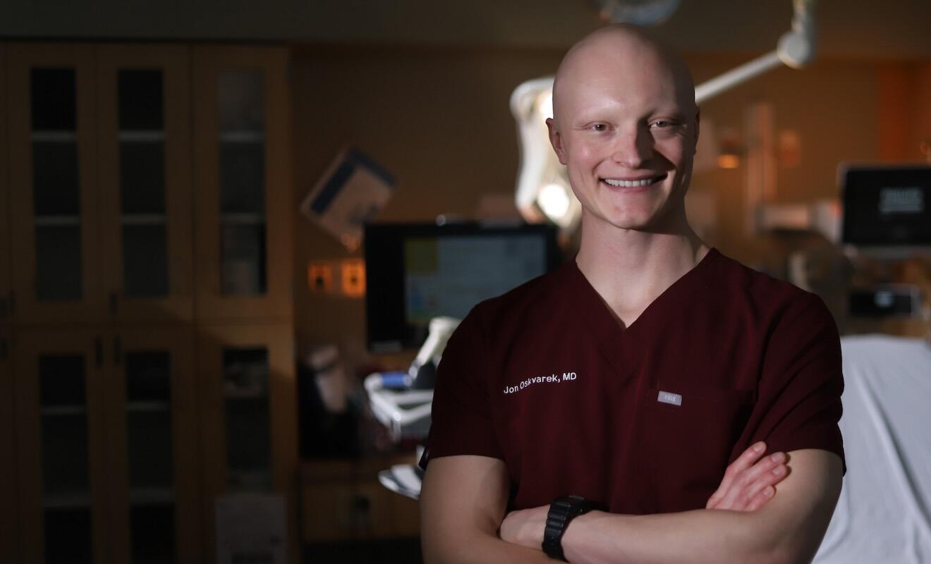 Clinician smiling