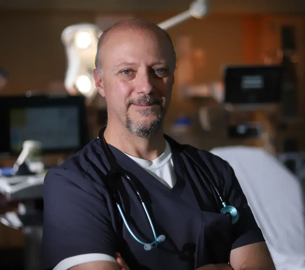 Clinician smiling