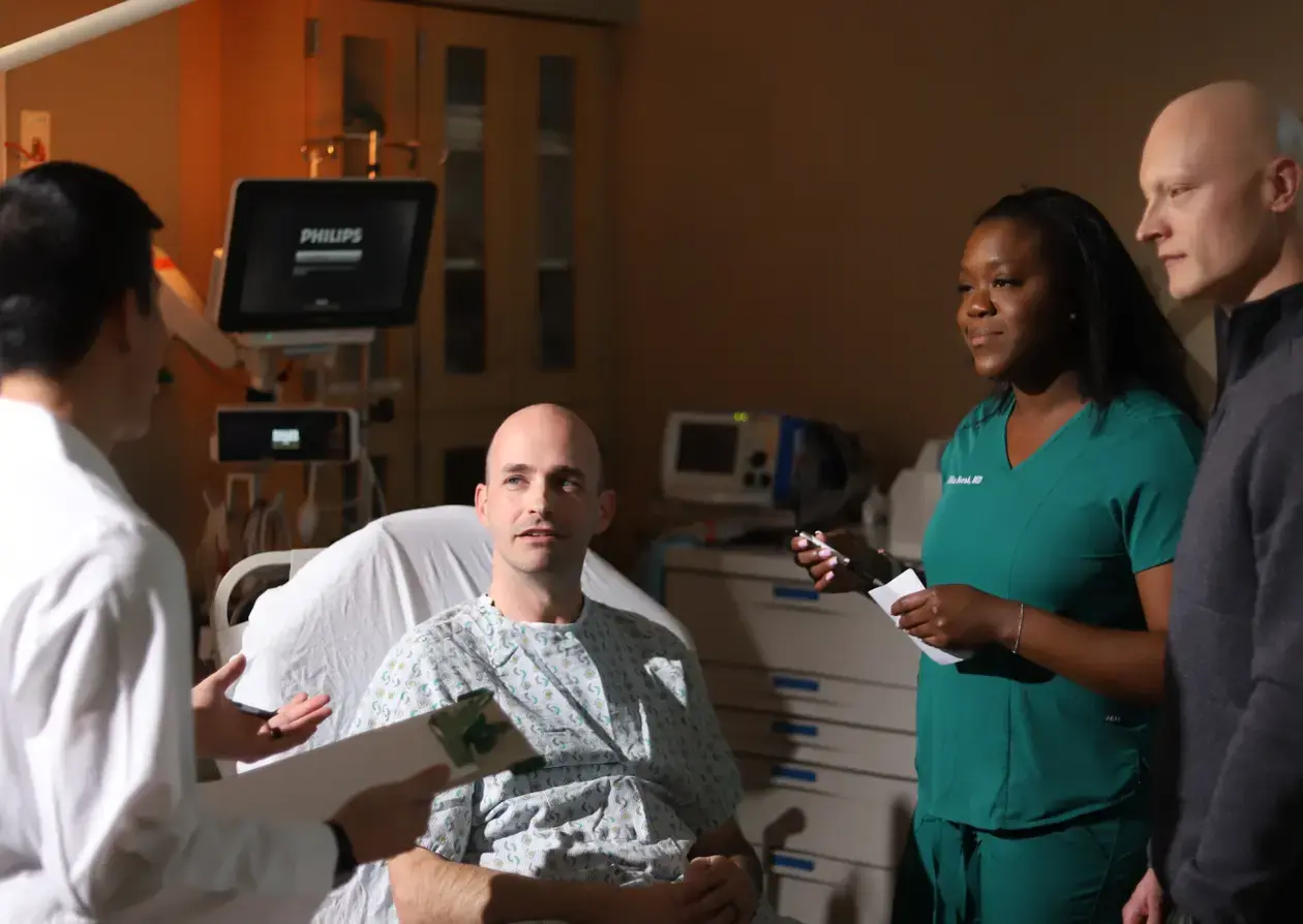 Two prospective clinicians learning from a clinician