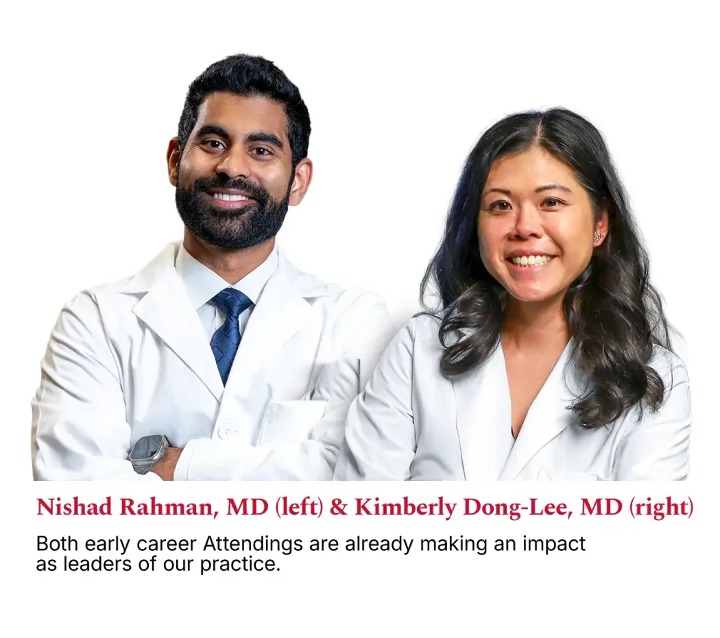 Nishad Rahman MD and Kimberly Dong-Lee MD Attending doctors